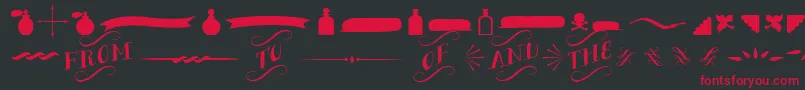 BergamotOrnaments Font – Red Fonts on Black Background