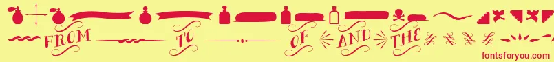 BergamotOrnaments Font – Red Fonts on Yellow Background