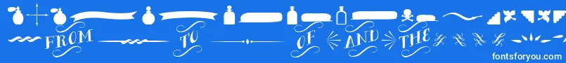 BergamotOrnaments Font – White Fonts on Blue Background