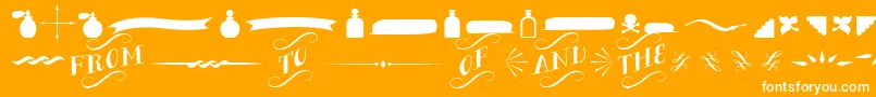 BergamotOrnaments Font – White Fonts on Orange Background