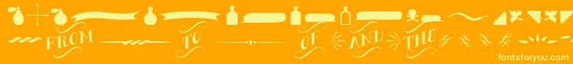 BergamotOrnaments Font – Yellow Fonts on Orange Background