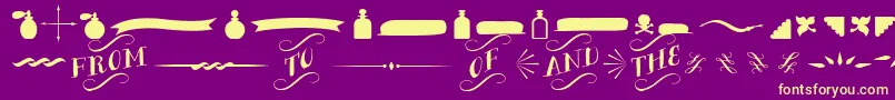 BergamotOrnaments Font – Yellow Fonts on Purple Background