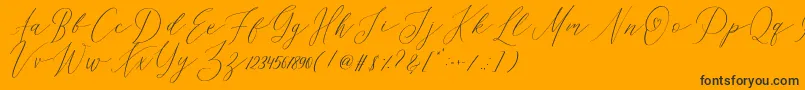 OhSamanthaDemo-Schriftart – Schwarze Schriften auf orangefarbenem Hintergrund