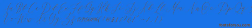 OhSamanthaDemo-Schriftart – Braune Schriften auf blauem Hintergrund