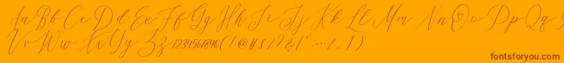 OhSamanthaDemo-Schriftart – Braune Schriften auf orangefarbenem Hintergrund