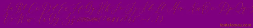 OhSamanthaDemo-Schriftart – Braune Schriften auf violettem Hintergrund