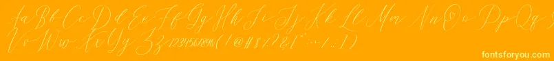 OhSamanthaDemo-Schriftart – Gelbe Schriften auf orangefarbenem Hintergrund