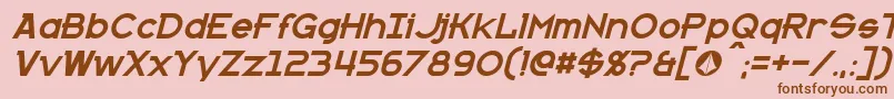 Fonte KannoItalic – fontes marrons em um fundo rosa