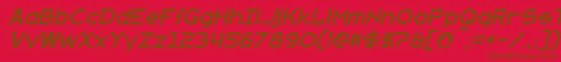 KannoItalic Font – Brown Fonts on Red Background