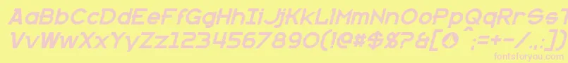 Fonte KannoItalic – fontes rosa em um fundo amarelo