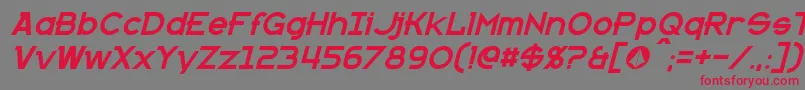 KannoItalic-fontti – punaiset fontit harmaalla taustalla