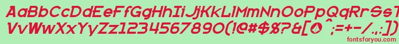 KannoItalic Font – Red Fonts on Green Background