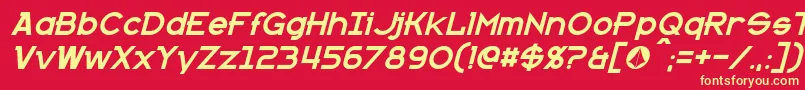 KannoItalic Font – Yellow Fonts on Red Background