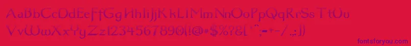Dumbledor3CutDown Font – Purple Fonts on Red Background