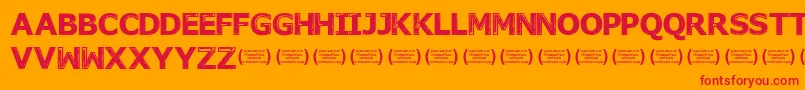 NovembermorningsRegular Font – Red Fonts on Orange Background