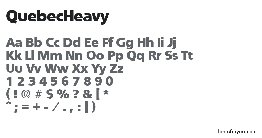 Fuente QuebecHeavy - alfabeto, números, caracteres especiales