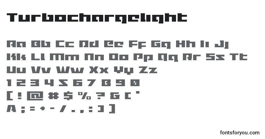 Turbochargelight Font – alphabet, numbers, special characters