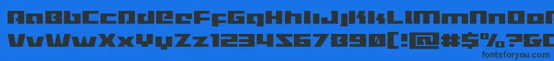Turbochargelight-Schriftart – Schwarze Schriften auf blauem Hintergrund