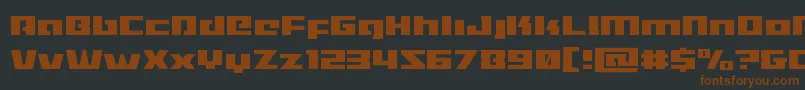 フォントTurbochargelight – 黒い背景に茶色のフォント