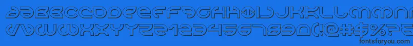フォントAetherfox3D – 黒い文字の青い背景