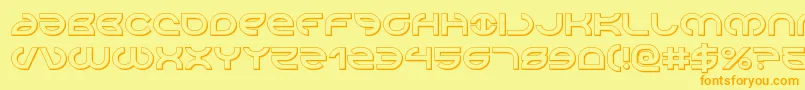 Aetherfox3D-Schriftart – Orangefarbene Schriften auf gelbem Hintergrund