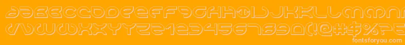 Aetherfox3D-Schriftart – Rosa Schriften auf orangefarbenem Hintergrund