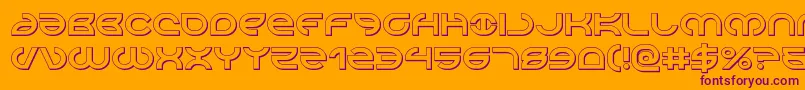 Aetherfox3D-Schriftart – Violette Schriften auf orangefarbenem Hintergrund