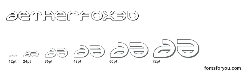 Размеры шрифта Aetherfox3D
