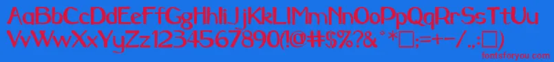 CameronRegular Font – Red Fonts on Blue Background