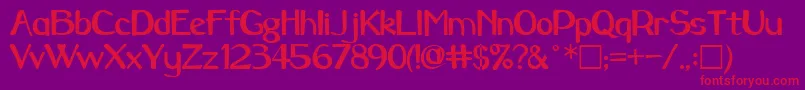 CameronRegular Font – Red Fonts on Purple Background