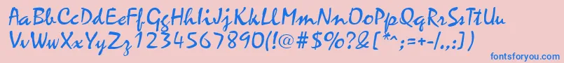 Police MariahRegular – polices bleues sur fond rose