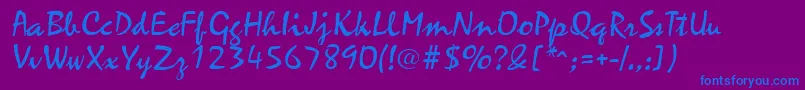 MariahRegular Font – Blue Fonts on Purple Background