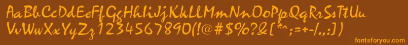 Weitere Informationen zur MariahRegular-Schriftart MariahRegular-Schriftart – Orangefarbene Schriften auf braunem Hintergrund