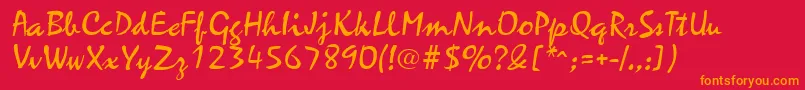 MariahRegular Font – Orange Fonts on Red Background