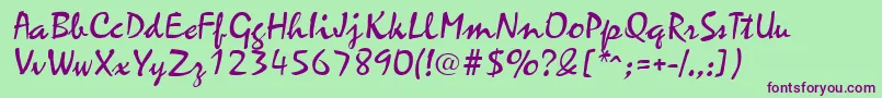 MariahRegular Font – Purple Fonts on Green Background