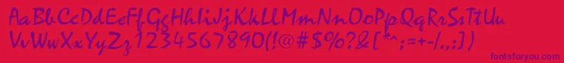 MariahRegular Font – Purple Fonts on Red Background