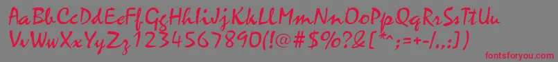 MariahRegular Font – Red Fonts on Gray Background