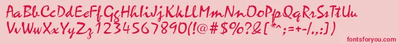 Police MariahRegular – polices rouges sur fond rose