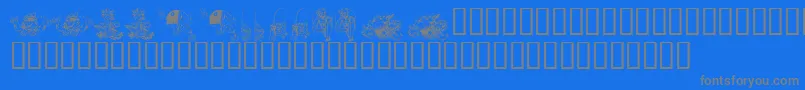 Fonte KrAFishingWeGo – fontes cinzas em um fundo azul