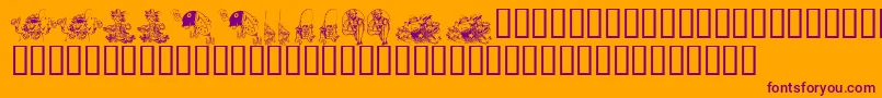 KrAFishingWeGo-fontti – violetit fontit oranssilla taustalla