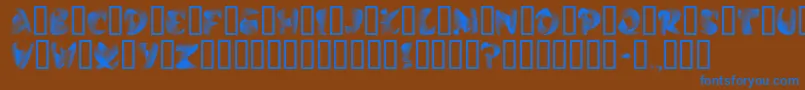 Шрифт StilettoSilver – синие шрифты на коричневом фоне