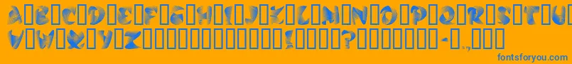 フォントStilettoSilver – オレンジの背景に青い文字