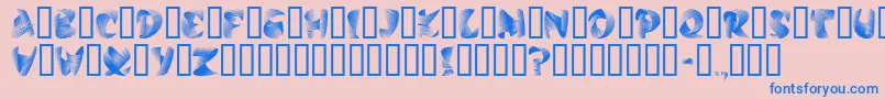 StilettoSilver-Schriftart – Blaue Schriften auf rosa Hintergrund