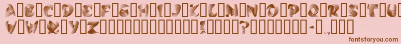 StilettoSilver-Schriftart – Braune Schriften auf rosa Hintergrund