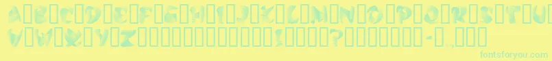 フォントStilettoSilver – 黄色い背景に緑の文字