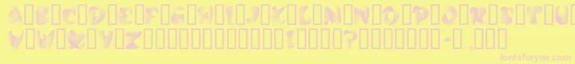 フォントStilettoSilver – ピンクのフォント、黄色の背景