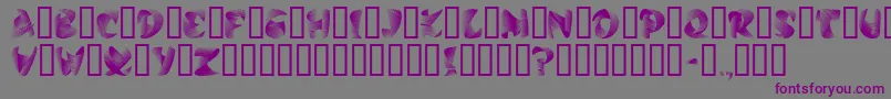 Czcionka StilettoSilver – fioletowe czcionki na szarym tle