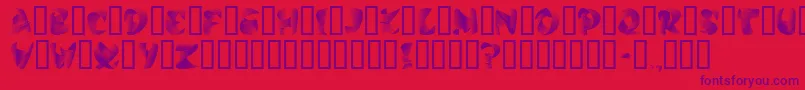 StilettoSilver-Schriftart – Violette Schriften auf rotem Hintergrund