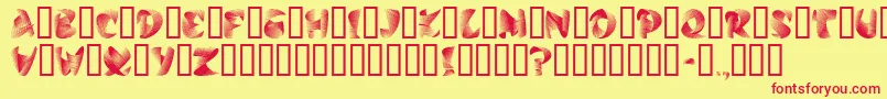 Czcionka StilettoSilver – czerwone czcionki na żółtym tle