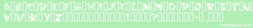 StilettoSilver-fontti – valkoiset fontit vihreällä taustalla